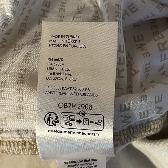 Free People We The Free Eden Slouch Jeans Cross Stitch Print Button Fly Size 27 - Picture 16 of 16